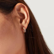 Sterling Silver Double U-Shaped Earrings