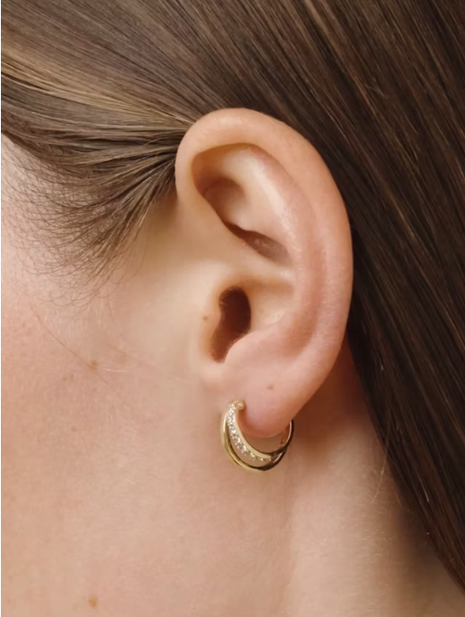 Sterling Silver Double U-Shaped Earrings