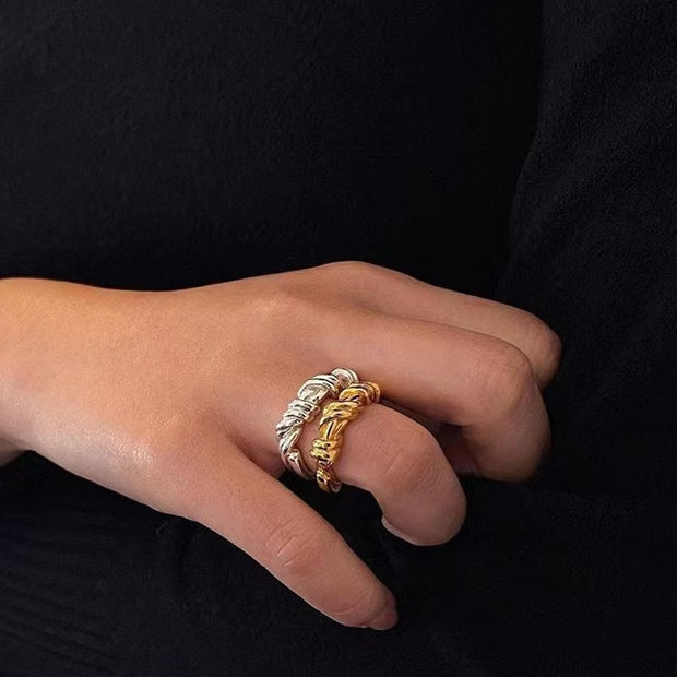 Twisted Texture Adjustable Ring