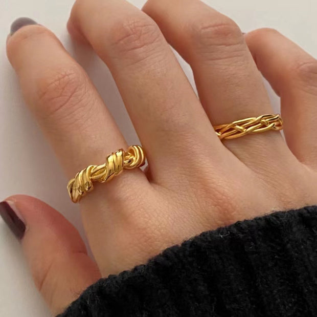 Twisted Texture Adjustable Ring