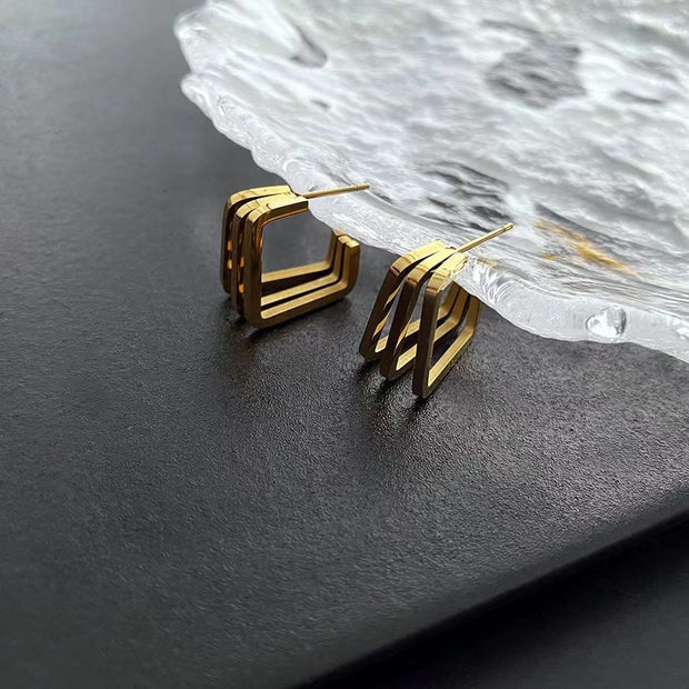 Multi-Layer Square Earrings