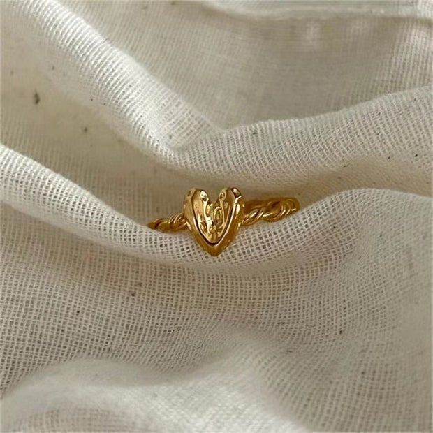 Sterling Silver Love twisted wire ring