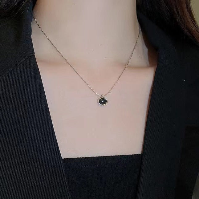 Oval Black Onyx Necklace