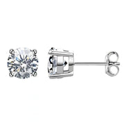 2 Carat Four Claw Moissanite Earrings