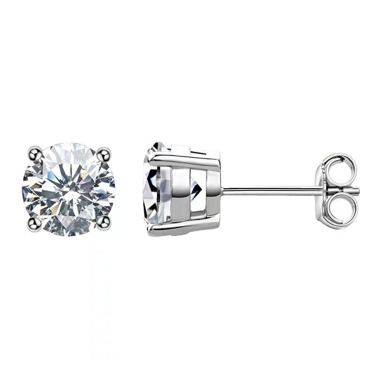 2 Carat Four Claw Moissanite Earrings