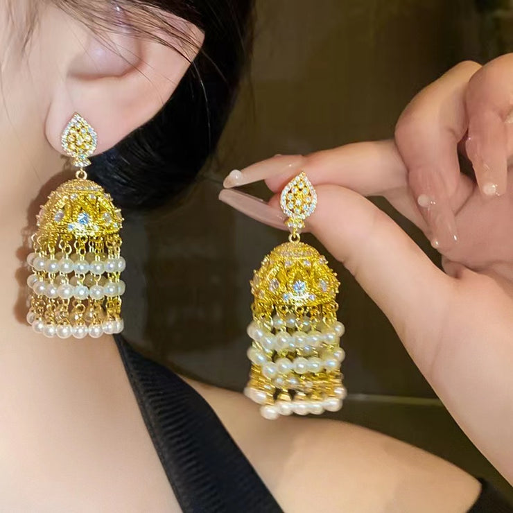 Beaded Tassel Bead Earrings