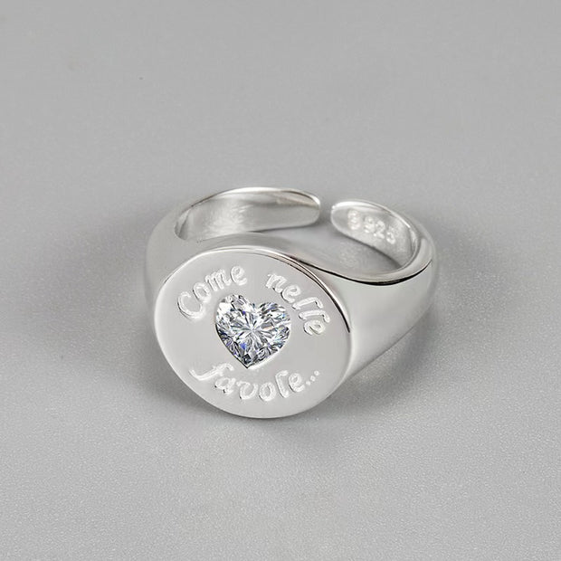 Heart Shaped Zirconia Round Ring