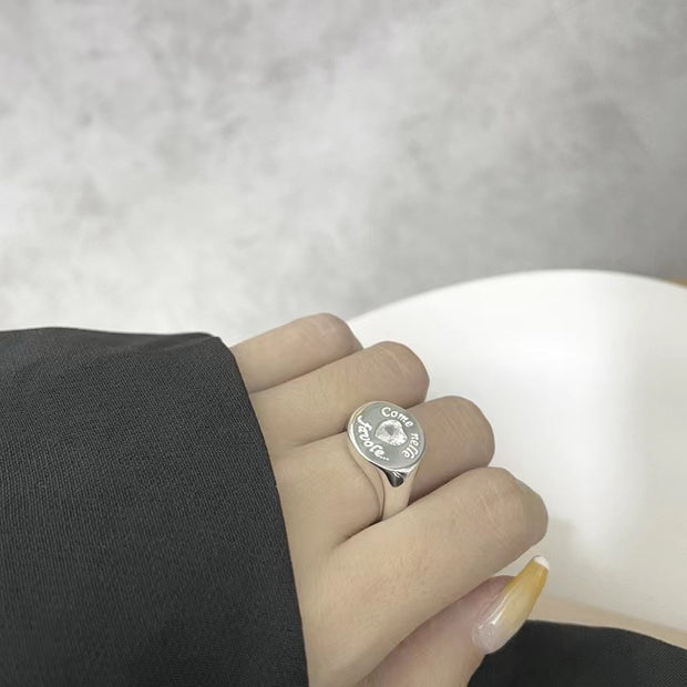 Heart Shaped Zirconia Round Ring