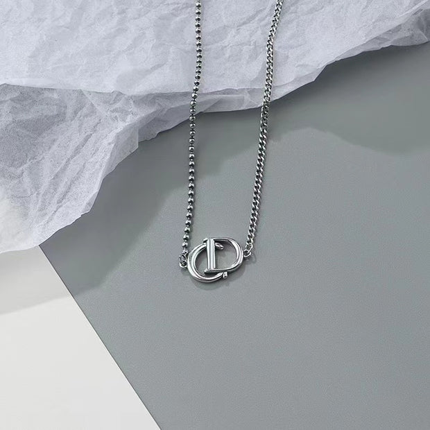 Sterling Silver CD Letter Necklace