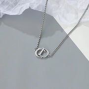 Sterling Silver CD Letter Necklace