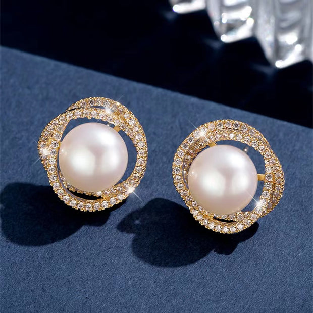 Spiral Pearl Earrings