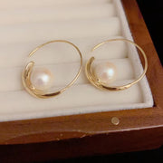 Pearl Large Earring Hoop Earrings