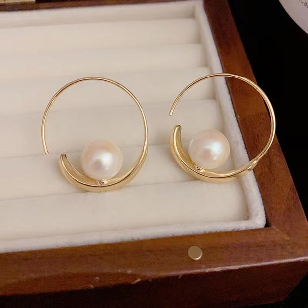 Pearl Large Earring Hoop Earrings