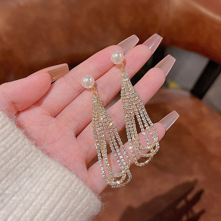 Multi-layered tassel earrings