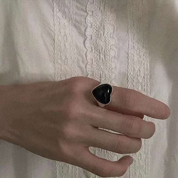 Onyx Heart Ring