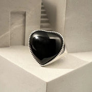 Onyx Heart Ring