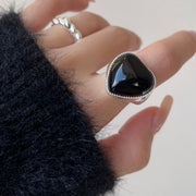 Onyx Heart Ring