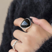 Onyx Heart Ring