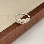 Three pearl ring