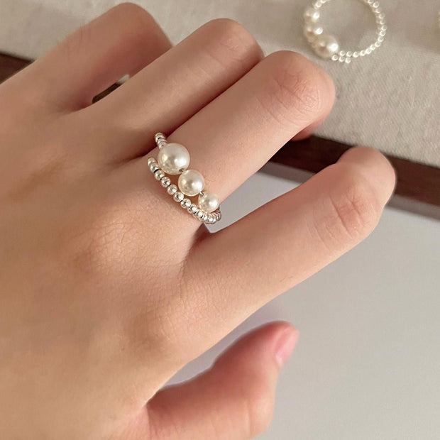 Three pearl ring