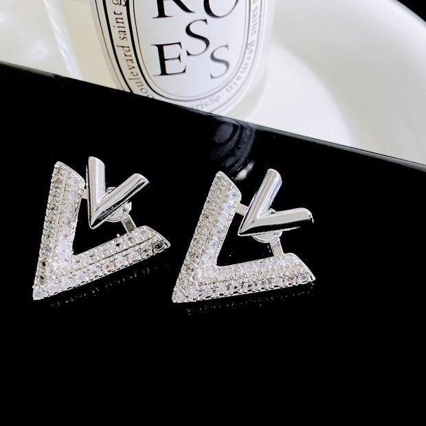 V Letter Earrings