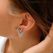 V Letter Earrings