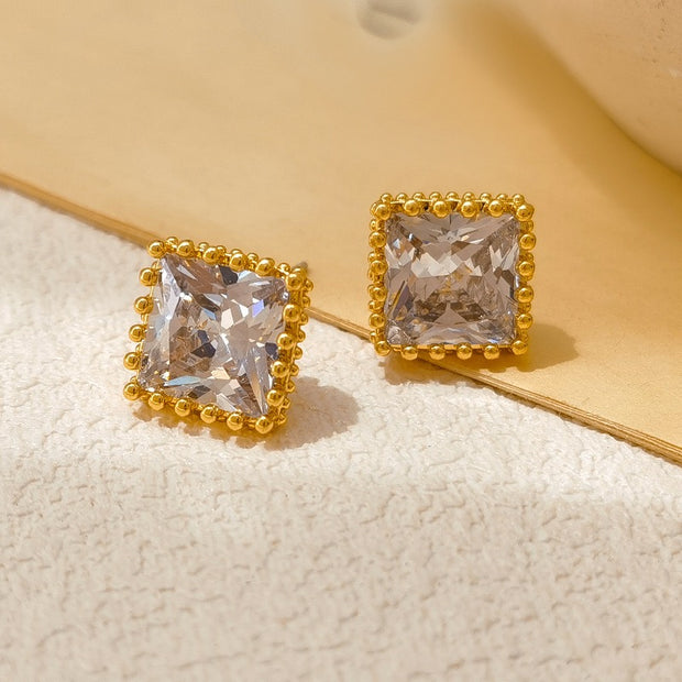 Square Zirconia Earrings