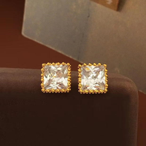 Square Zirconia Earrings