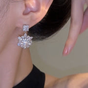 Zircon Snowflake Earrings