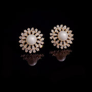 Snowflake Pearl Stud Earrings