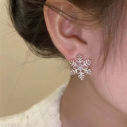 Delicate Snowflake Zirconia Stud Earrings