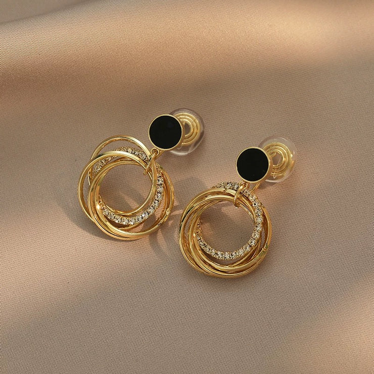 Rhinestone Circle Earrings