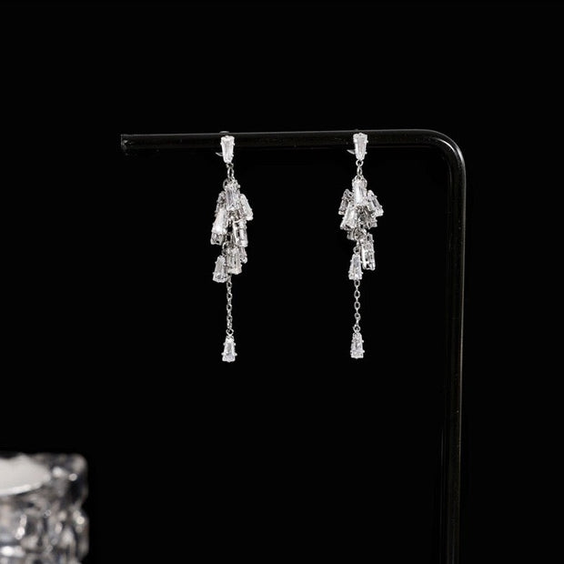 Crystal Tassel Long Earrings