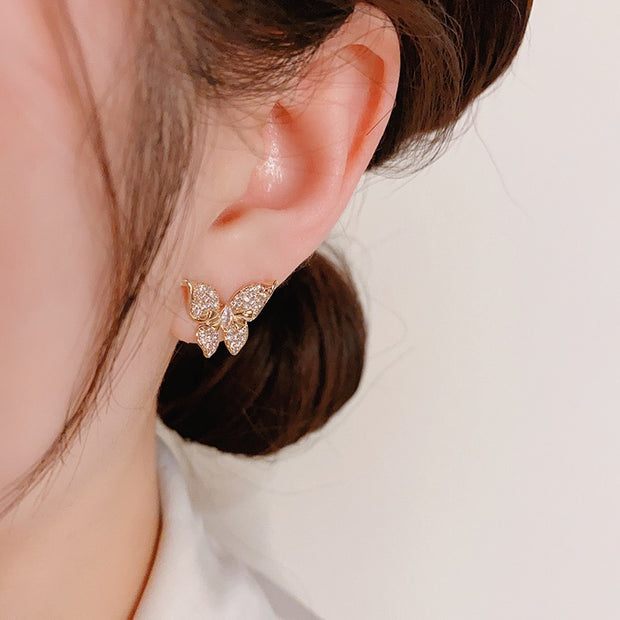 Delicate Micropavé Butterfly Earrings