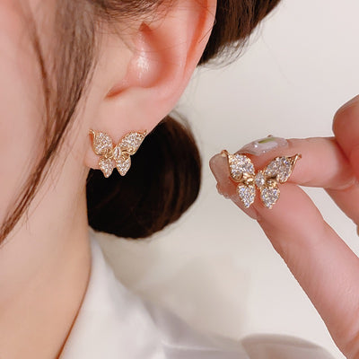 Delicate Micropavé Butterfly Earrings