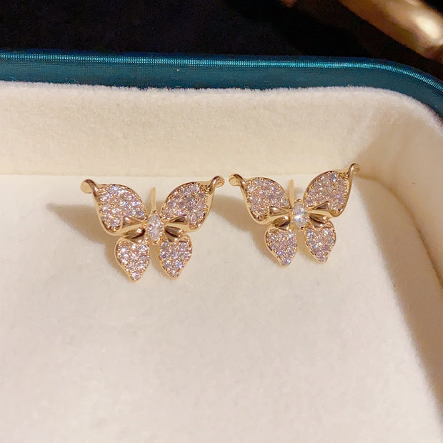 Delicate Micropavé Butterfly Earrings