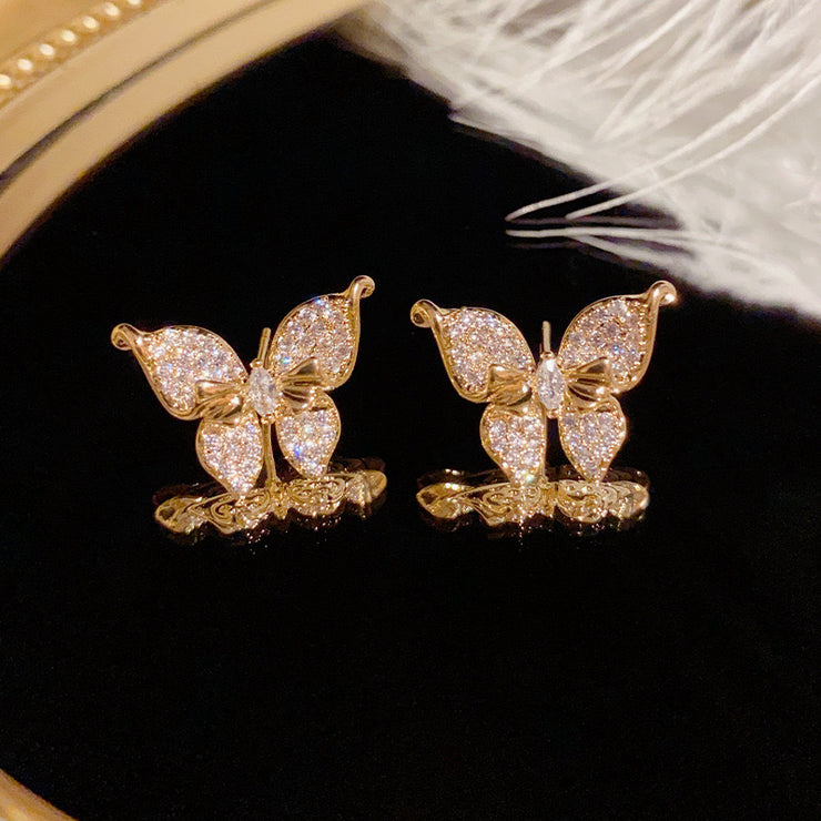 Delicate Micropavé Butterfly Earrings