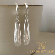 Hammered Long Drop Earrings