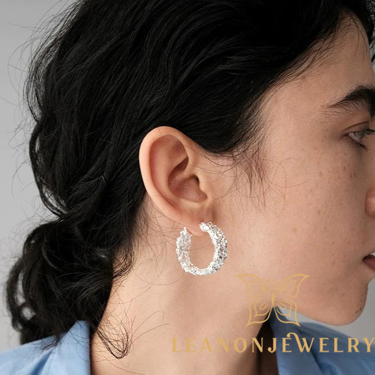 Folded Lava Texture Earrings