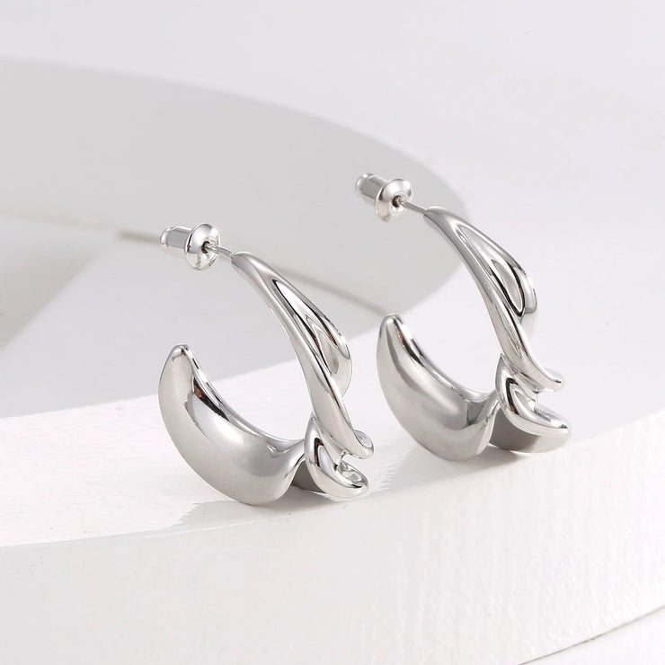 925 Sterling Silver Twisted Earrings