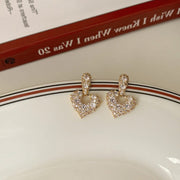 Full Diamond Heart Earrings