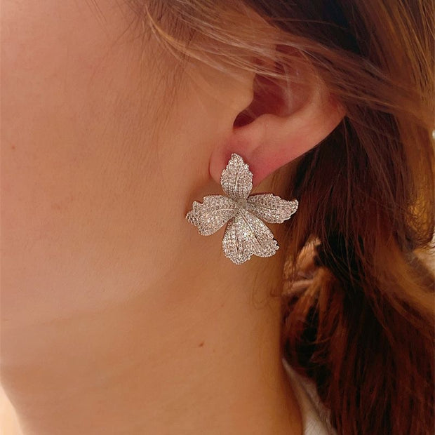 Full Diamond Lily Earrings