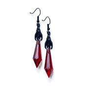 Women's Gothic Ruby Bat Earring