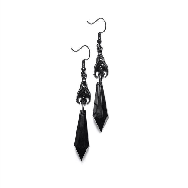 Women's Gothic Ruby Bat Earring