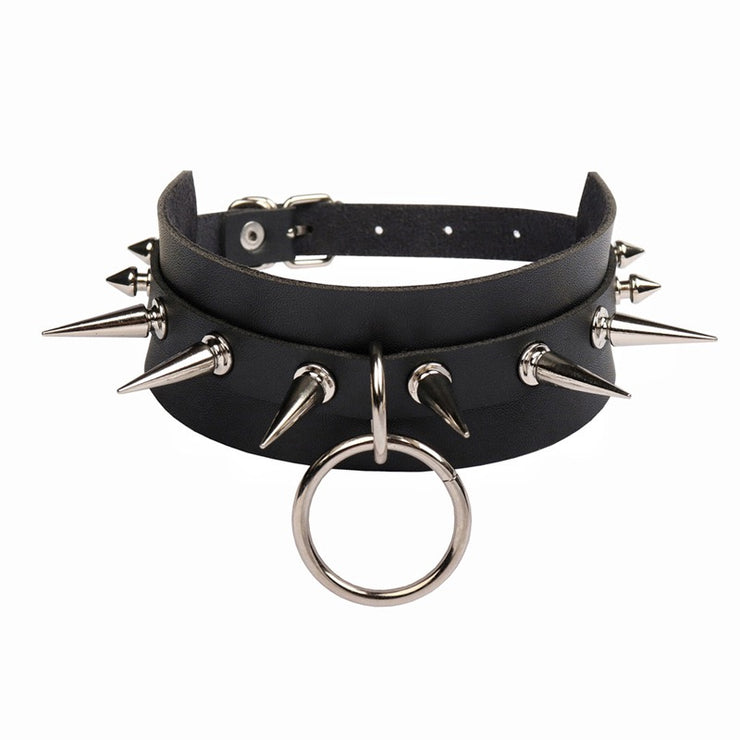 Women's Punk Exaggerated Rivet Choker