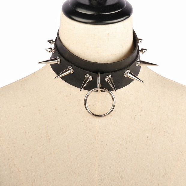 Women's Punk Exaggerated Rivet Choker