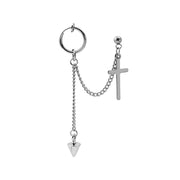 Women's Punk Rivet Cross Chain Earrings