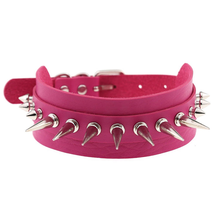 Women's Punk Long Rivets Chokers