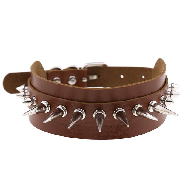 Women's Punk Long Rivets Chokers