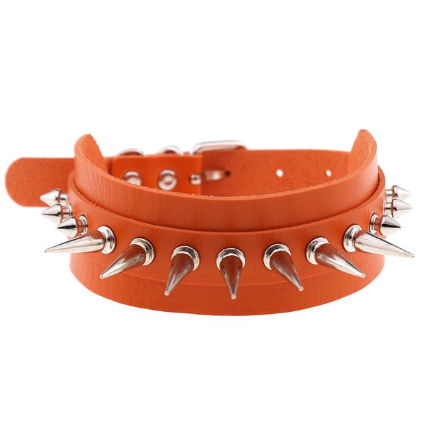 Women's Punk Long Rivets Chokers